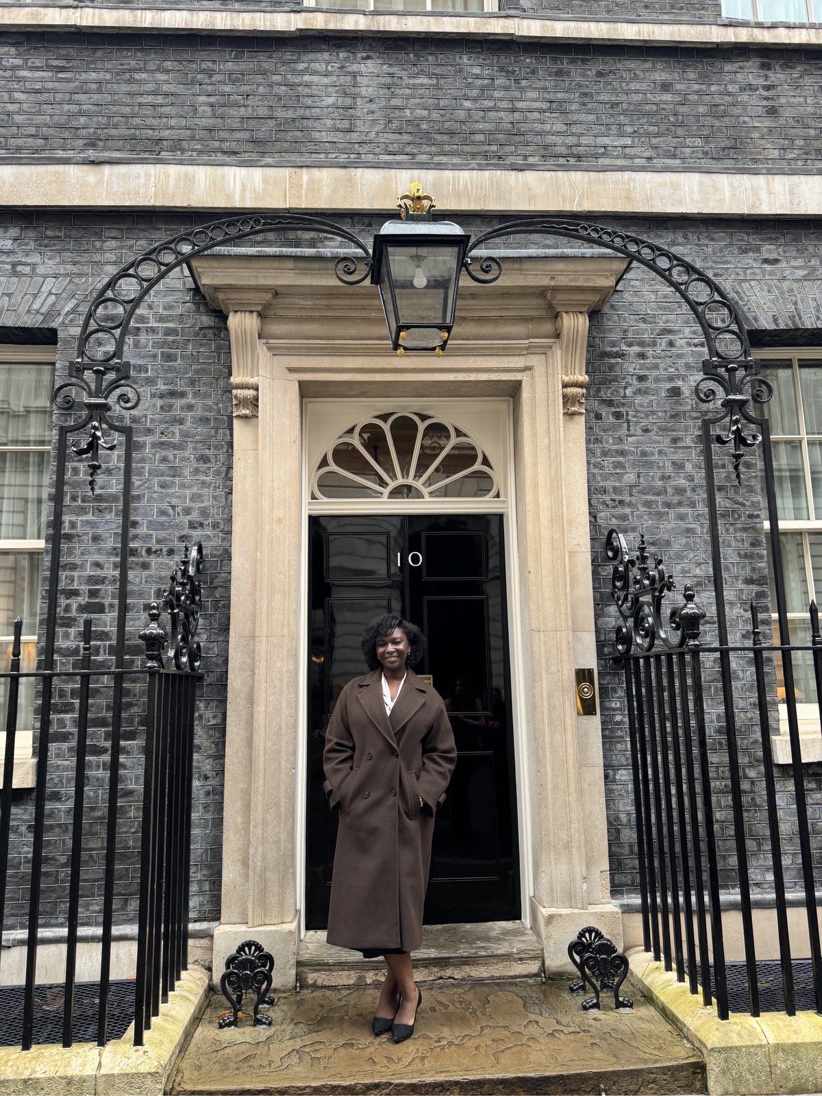 Karen Safo-Barnieh outside Number 10 Downing Street